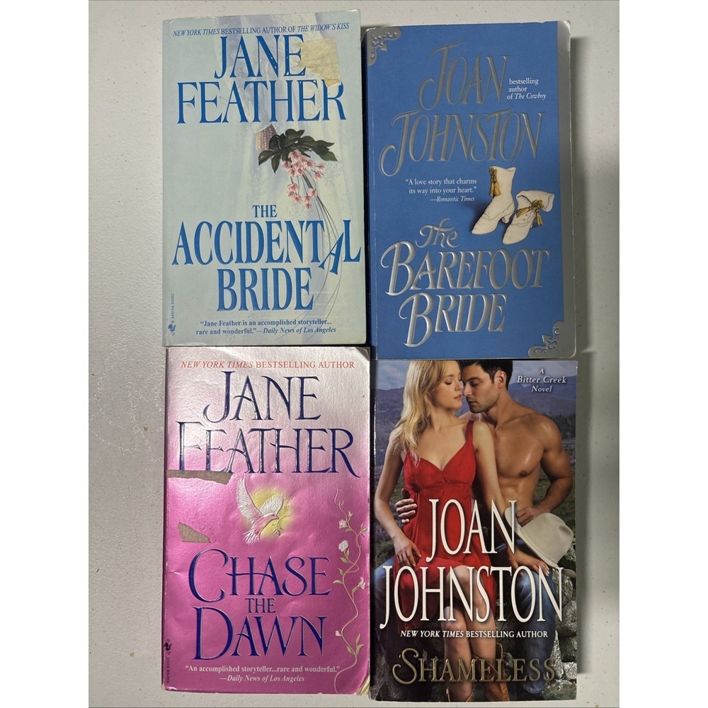 Lot of 4 Romance Novels Jane Feather Joan Johnston Historical Fiction Paperbacks